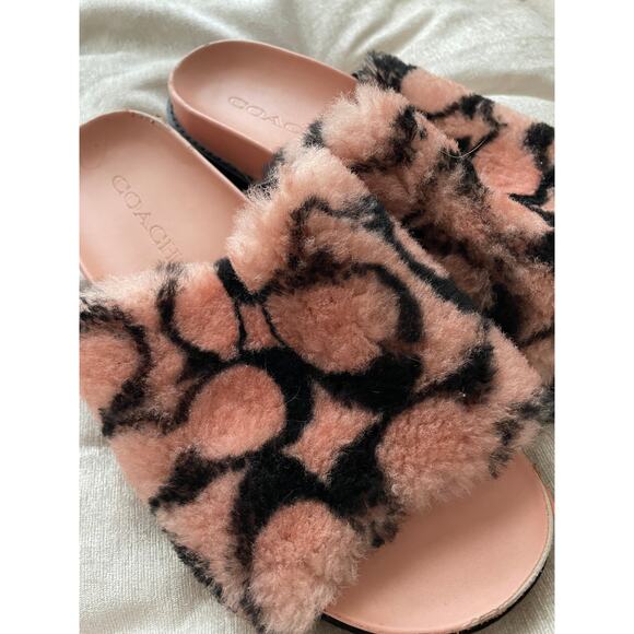 Coach Kloe Shearling Platform Slide - Picture 2 of 6
